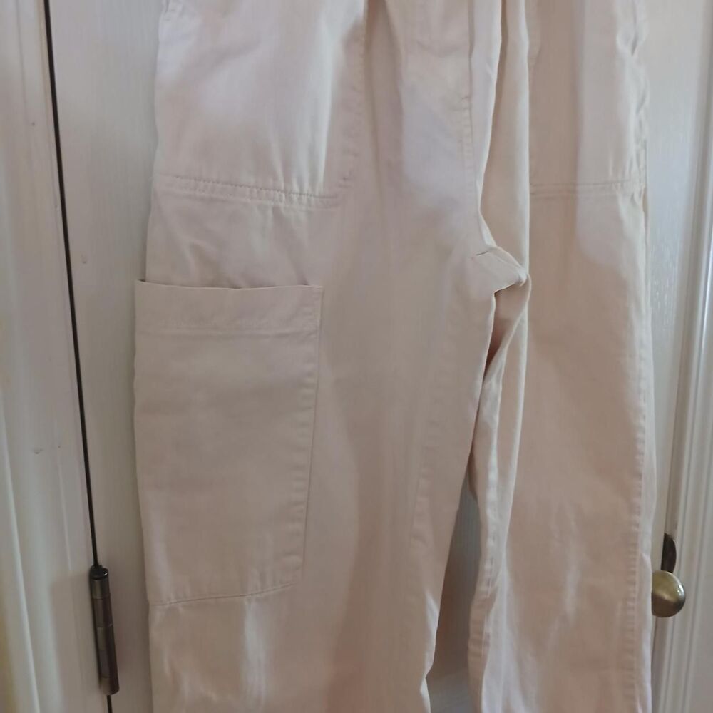 Anthropologie 100% Cotton Paperbag Crop Straight Leg Cargo Pants S Old Money - Picture 4 of 6